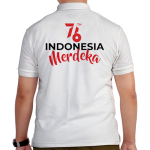 Kaos Polo 76th Indonesia merdeka - Polo Kerah Putih