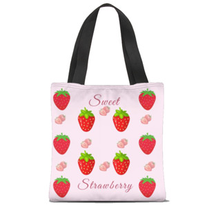 Tas Tote Fullprint Strawberry