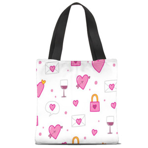 Tas Tote Fullprint Valentine Seamless Pattern