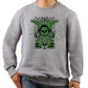 Jaket Sweater Green Skull 