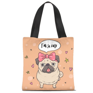 Tas Tote Fullprint Cute Pug