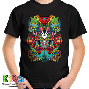 Kaos doodle art wolf and skull