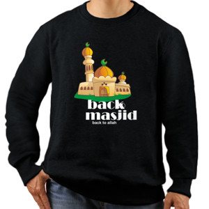 Jaket Sweater Design Back to Masjid