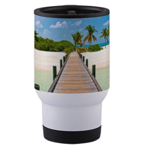 Travel Mug Wooden Beach Bridge