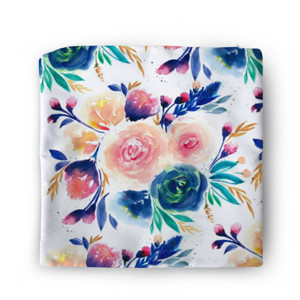 Sarung Bantal Blue Peach Rose Flowers Painting