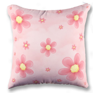 Bantal Bunga merah muda pink