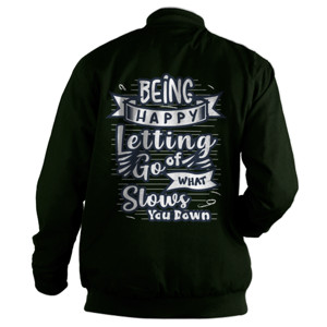 Jaket Bomber Being Happy - Typography Text