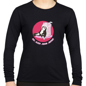 Kaos Kucing Tidur | Eat Sleep Meow Repeat