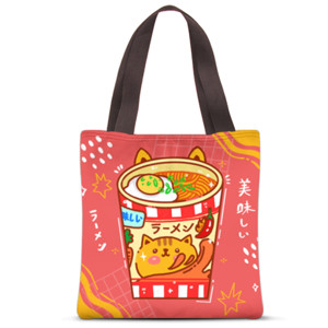 Tas Tote Fullprint Cup ramen merah