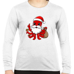 Kaos Kaos Natal Santa Octopus
