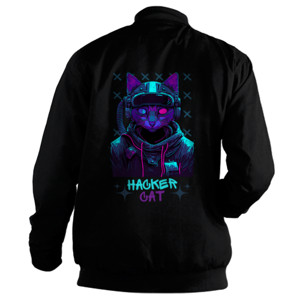 Jaket Bomber Hacker Cat streetwear