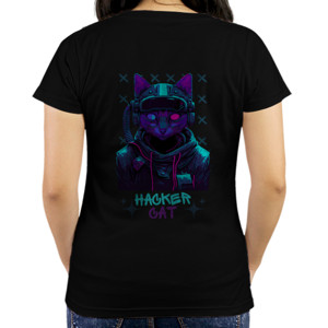 Kaos Hacker Cat streetwear
