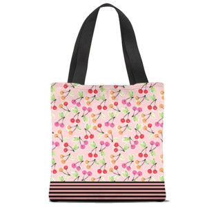 Tas Tote Fullprint Cherry