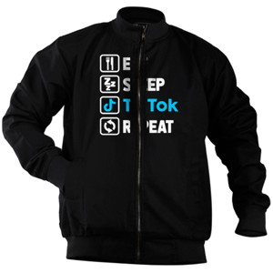 Jaket Bomber Eat Sleep Tiktok Repeat