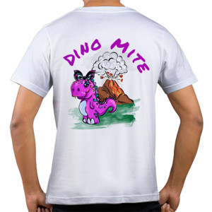Kaos  Dino Mite ungu (hanya belakang)