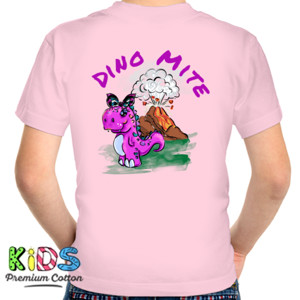 Kaos Dino Mite ungu (hanya belakang)
