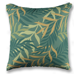 Bantal Tropical Leaves Green