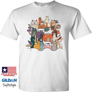 Kaos Ilustasi Kucing Abstract