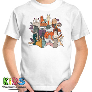 Kaos Ilustasi Kucing Abstract