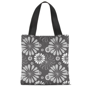 Tas Tote Fullprint Dark flower