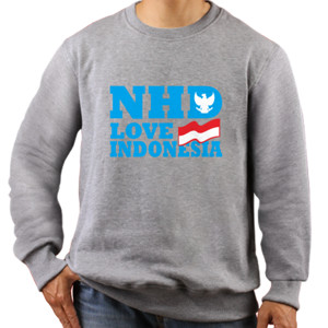 Jaket Sweater NHD Love Indonesia Biru