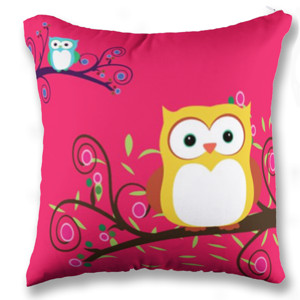 Bantal Kotak Owl Magenta