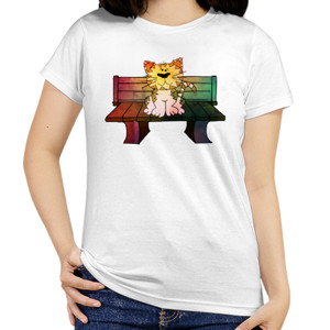 Kaos Cute Sitting Cat - Kaos Keren Kucing Duduk