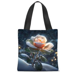 Tas Tote Fullprint Bunga mawar natal magical
