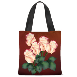 Tas Tote Fullprint Roses Tote Bag 