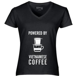 Kaos COF001 - Powered By Vietnamese Coffee Tees