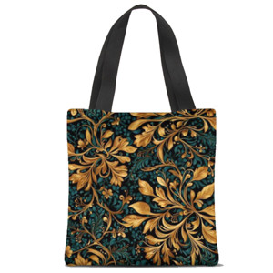 Tas Tote Fullprint Daun emas batik style