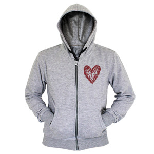 Hoodie Zipper Scribble Hati