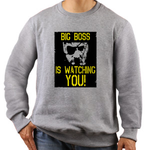 Jaket Sweater Big Boss is Watching You White 