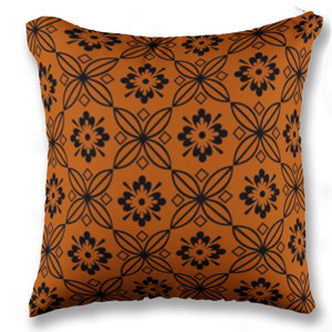 Bantal Sofa Pola Batik Cokelat - Customic47
