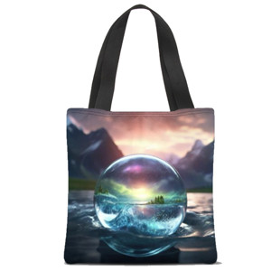Tas Tote Fullprint aurora scenery in a water buble
