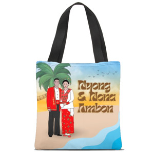 Tas Tote Fullprint Tote Bag Nyong & Nona custom nama