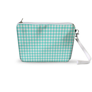 Pouch Trapesium Turqu Gingham Pouch