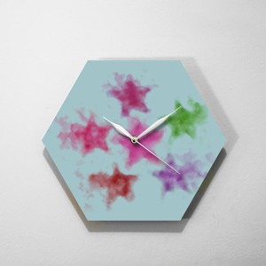 Jam Dinding Bintang (Star Watercolor)