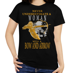 Kaos KAOS PEMANAH WANITA – NEVER UNDERESTIMATE A WOMAN 