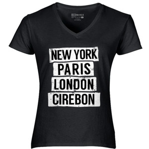 Kaos NEW YORK PARIS LONDON + KOTA ANDA 2