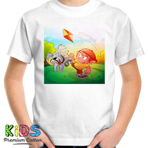 Kaos Anak Bermain Layang-layang - Kid Playing Kite