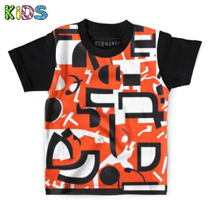 Kaos Anak Full-Print Garis Abstrak 14