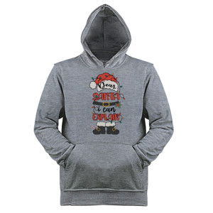 Jaket Hoodie Santa Claus Christmas Light Topi Santa Claus