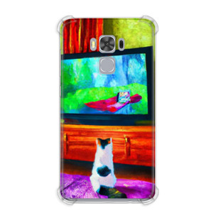 Casing HP Casing HP Lukisan Kucing Nonton TV