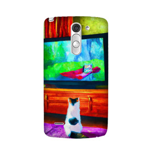Casing HP Lukisan Kucing Nonton TV Casing HP