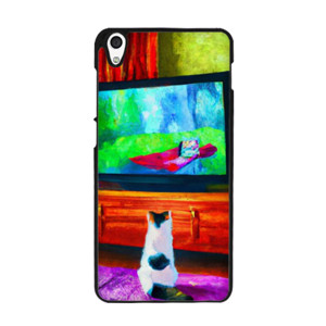 Casing HP Lukisan Kucing Nonton TV Casing HP