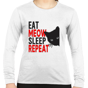Kaos Eat Meow Sleep Repeat