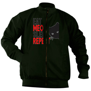 Jaket Bomber Eat Meow Sleep Repeat