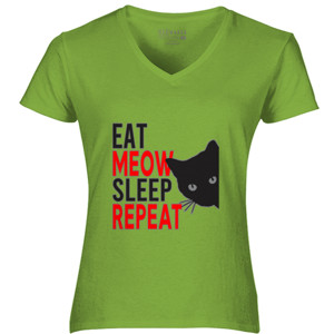 Kaos Eat Meow Sleep Repeat