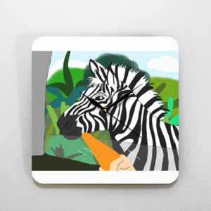 Jam Dinding Feeding Zebra in Safari park